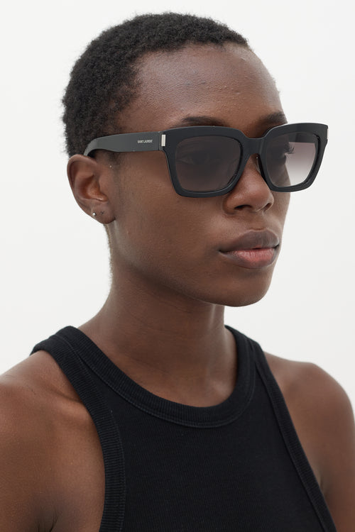 Saint Laurent Black Bold 1F Wayfarer Sunglasses