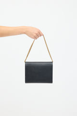 Saint Laurent Black Grained Leather Cassandra Wallet On Chain