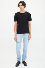 Saint Laurent Black Cotton Playing Card T-Shirt