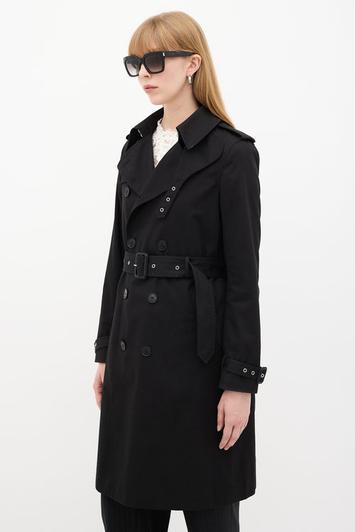 Saint Laurent Black Double Breasted Trench Coat