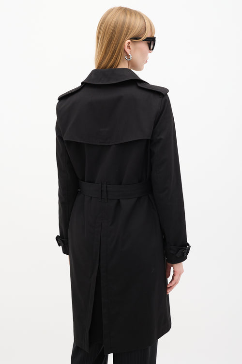 Saint Laurent Black Double Breasted Trench Coat