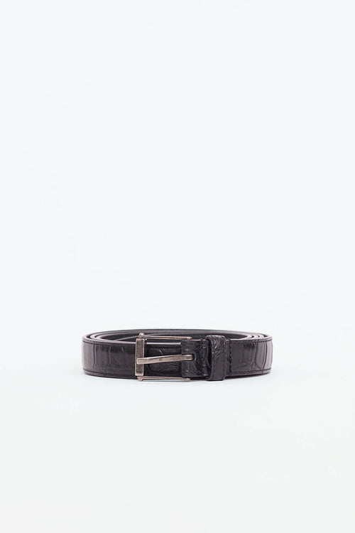 Saint Laurent Embossed Skinny Belt