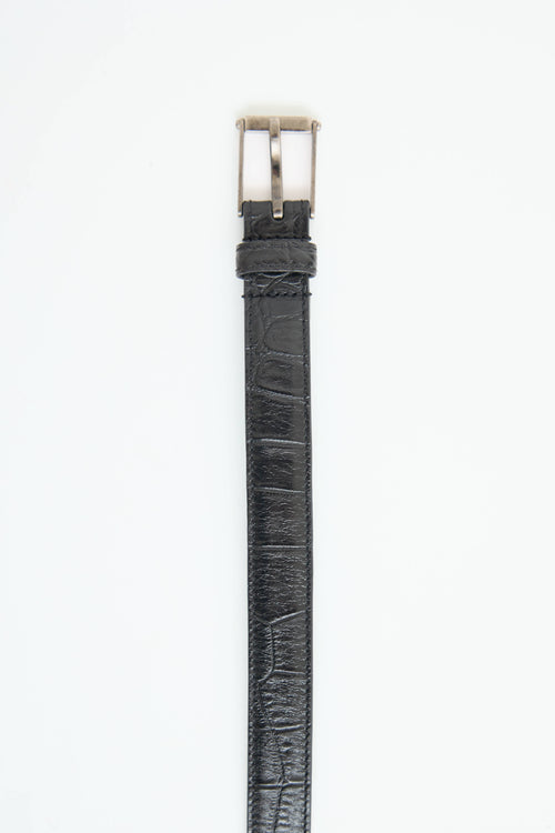 Saint Laurent Embossed Skinny Belt