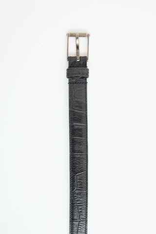 Saint Laurent Embossed Skinny Belt