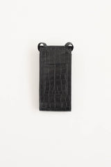 Saint Laurent Embossed Leather Phone Holder
