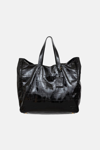 Saint Laurent Embossed Patent Raspail Tote