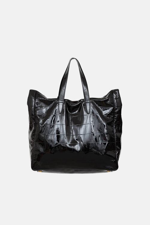 Saint Laurent Embossed Patent Raspail Tote