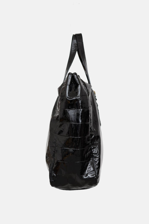 Saint Laurent Embossed Patent Raspail Tote