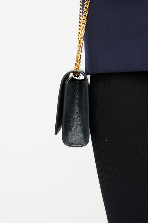 Saint Laurent Black & Gold Classic Kate Leather Bag