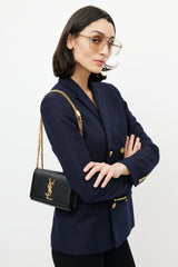 Saint Laurent Black & Gold Classic Kate Leather Bag