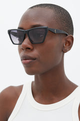 Saint Laurent Black & Gold SLM103 Cateye Sunglasses