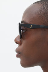 Saint Laurent Black & Gold SLM103 Cateye Sunglasses