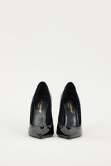 Saint Laurent Black & Gold Patent Leather Opyum Heel