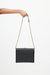 Saint Laurent Black Quilted Envelope Bag