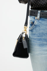 Saint Laurent Black & Gold Toy Cabas Leather Bag