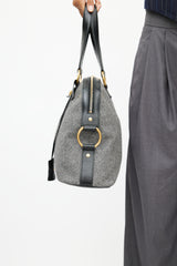 Saint Laurent Black & Grey Muse Wool Bag