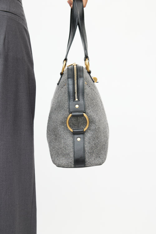Saint Laurent Black & Grey Muse Wool Bag