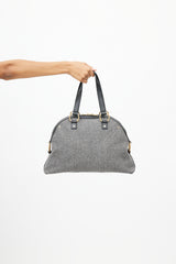 Saint Laurent Black & Grey Muse Wool Bag