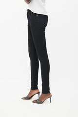 Saint Laurent Black High Rise Slim Jeans