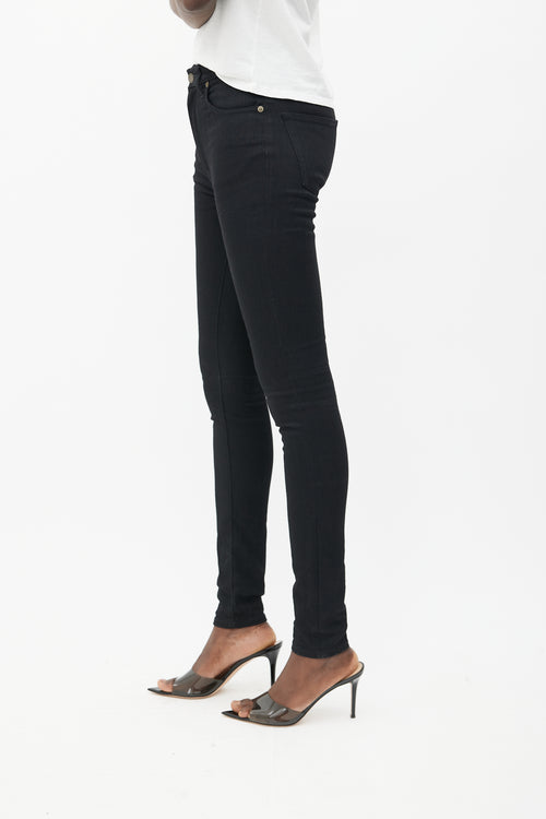 Saint Laurent Black High Rise Slim Jeans