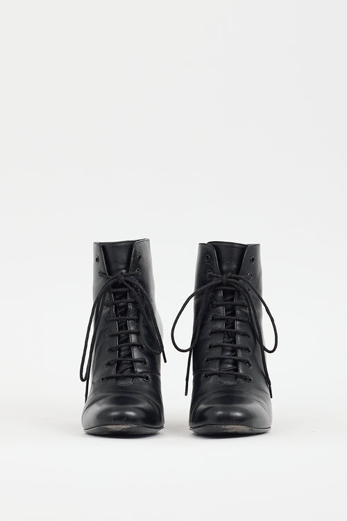 Saint Laurent Black Leather Babies Boot