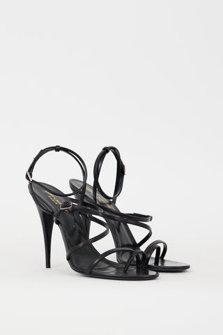 Saint Laurent Black Leather Bellini Strappy Heel
