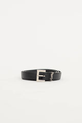 Saint Laurent Leather Cassandre Slim Belt