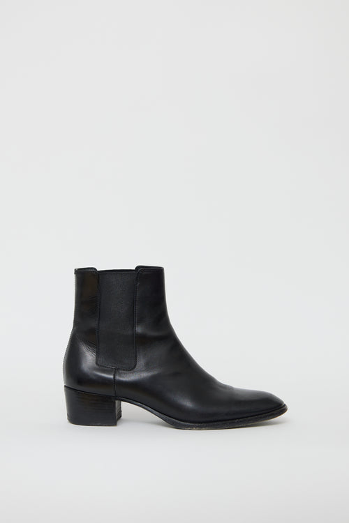 Saint Laurent Black Leather Chelsea Boot