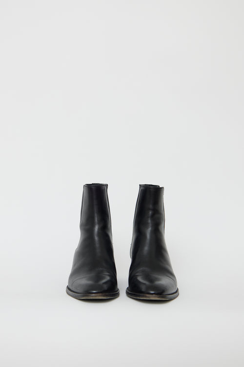 Saint Laurent Black Leather Chelsea Boot