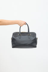 Saint Laurent Black Leather Classic Duffle 6 Bag
