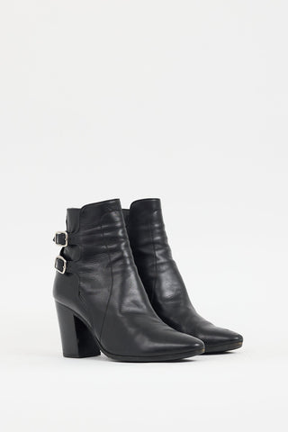 Saint Laurent Black Leather French 85 Boot