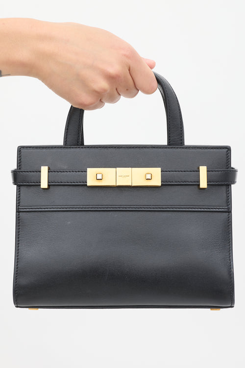 Saint Laurent Black Leather Manhattan Mini Bag