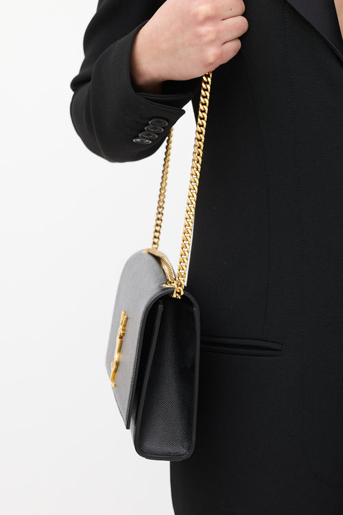 Saint Laurent Black Leather Medium Kate Bag