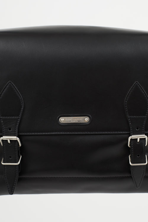 Saint Laurent Black Leather Messenger Bag
