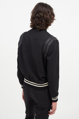 Saint Laurent Black Lightweight Teddy Varsity Jacket