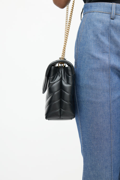 Saint Laurent Black Loulou Quilted Leather Bag