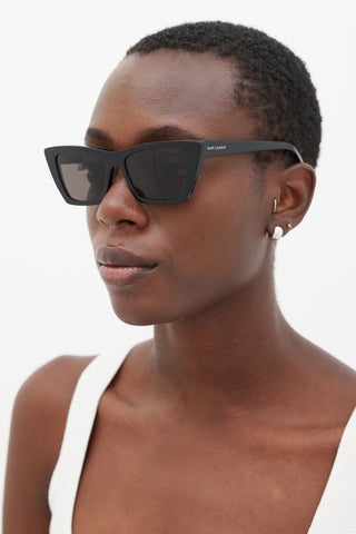 Saint Laurent Black Mica Cateye Sunglasses