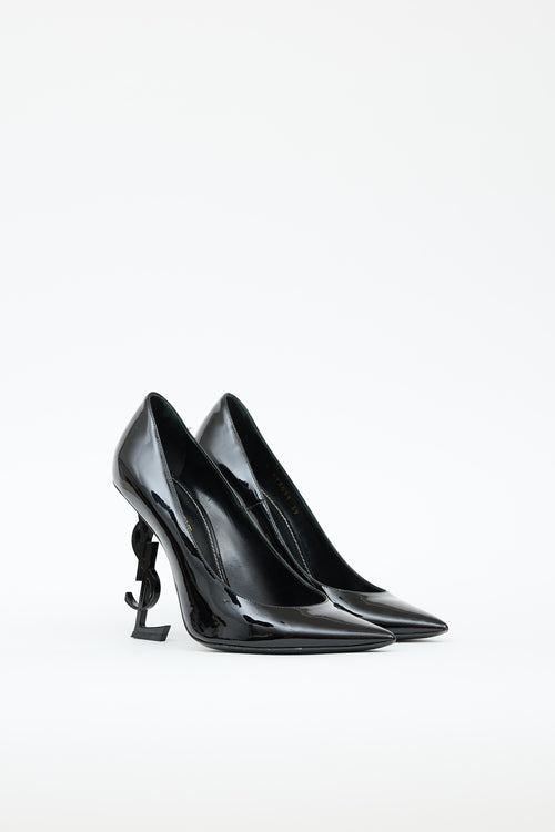 Saint Laurent Patent Opyum Logo Heel