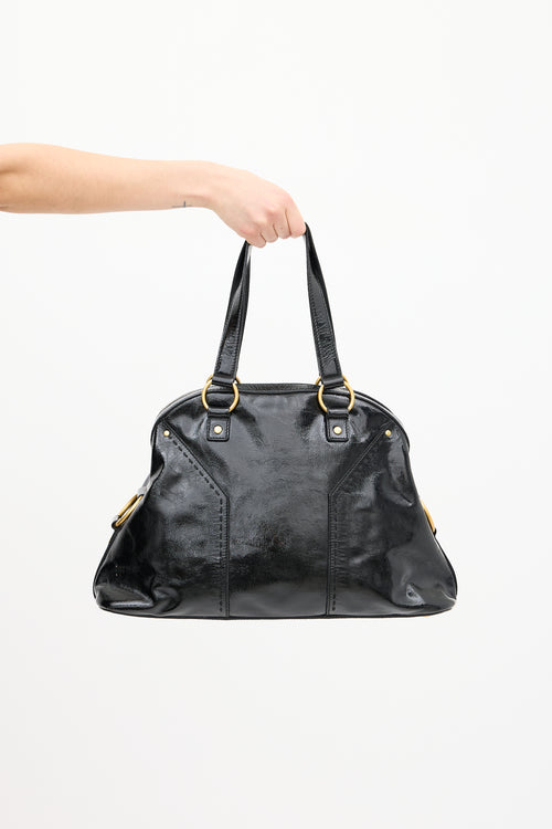 Saint Laurent Black Patent Leather Muse Bag
