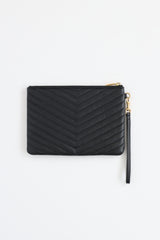 Saint Laurent Quilted Wristlet Pouch