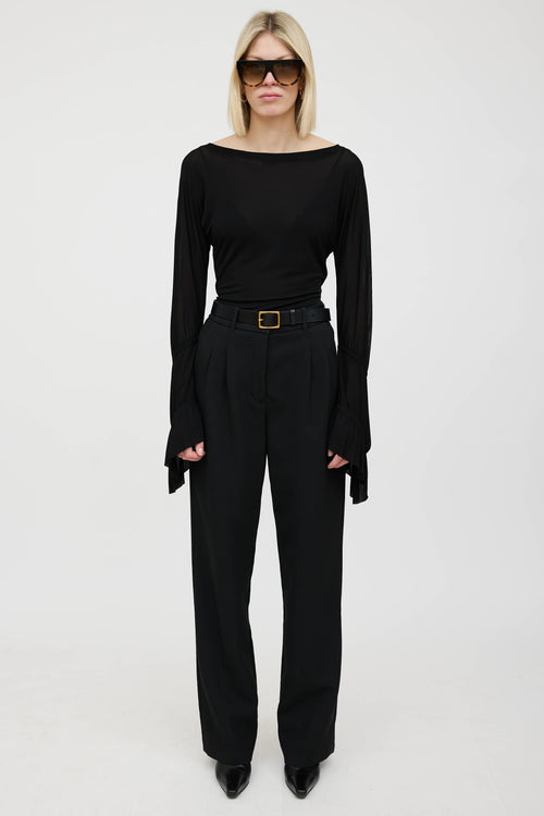 Saint Laurent Ruffled Bateau Top