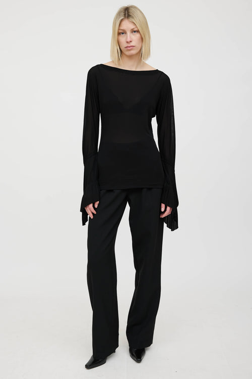 Saint Laurent Ruffled Bateau Top