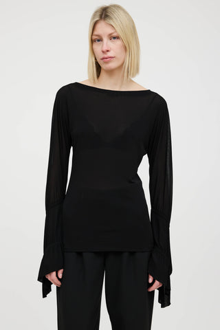 Saint Laurent Ruffled Bateau Top