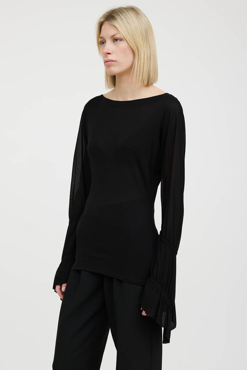 Saint Laurent Ruffled Bateau Top