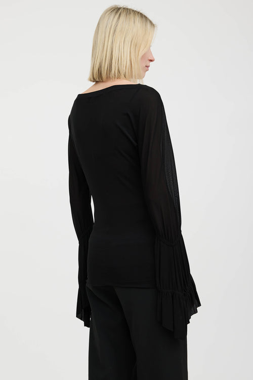 Saint Laurent Ruffled Bateau Top