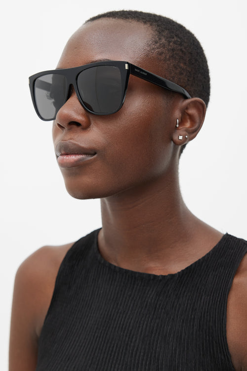 Saint Laurent Black SL1 002 New Wave Sunglasses