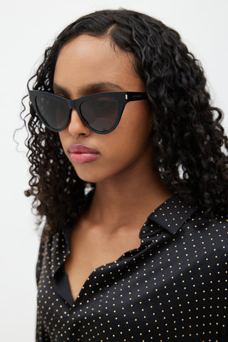 Saint Laurent Black SL425 Cateye Sunglasses
