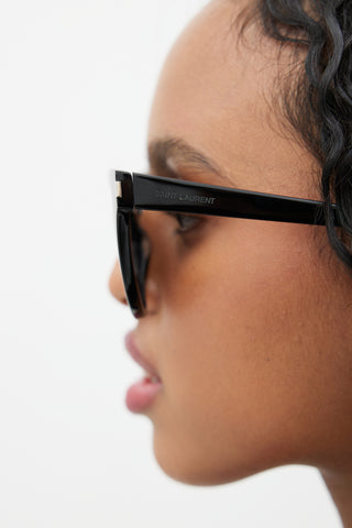 Saint Laurent Black SL425 Cateye Sunglasses