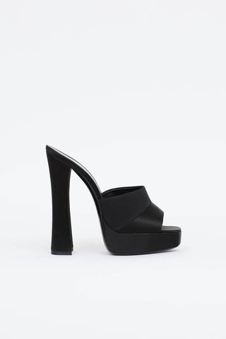 Saint Laurent Satin Boogie Platform Mule