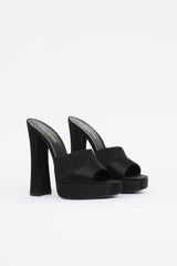 Saint Laurent Satin Boogie Platform Mule